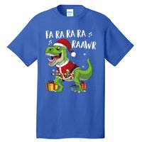 Fa Ra Ra Ra Ra Rawr Santa Dinosaur T Rex Funny Christmas Gift Tall T-Shirt