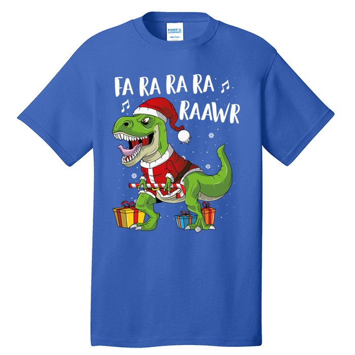 Fa Ra Ra Ra Ra Rawr Santa Dinosaur T Rex Funny Christmas Gift Tall T-Shirt