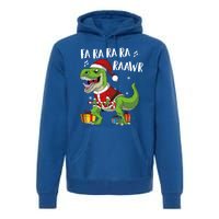 Fa Ra Ra Ra Ra Rawr Santa Dinosaur T Rex Funny Christmas Gift Premium Hoodie