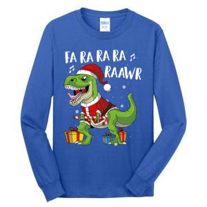 Fa Ra Ra Ra Ra Rawr Santa Dinosaur T Rex Funny Christmas Gift Tall Long Sleeve T-Shirt