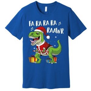 Fa Ra Ra Ra Ra Rawr Santa Dinosaur T Rex Funny Christmas Gift Premium T-Shirt