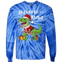 Fa Ra Ra Ra Ra Rawr Santa Dinosaur T Rex Funny Christmas Gift Tie-Dye Long Sleeve Shirt