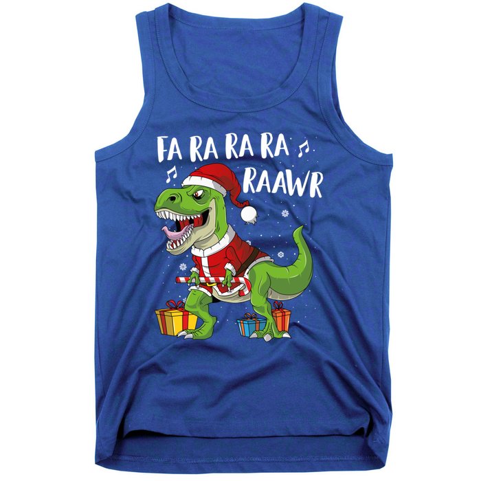 Fa Ra Ra Ra Ra Rawr Santa Dinosaur T Rex Funny Christmas Gift Tank Top