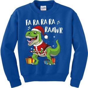 Fa Ra Ra Ra Ra Rawr Santa Dinosaur T Rex Funny Christmas Gift Kids Sweatshirt