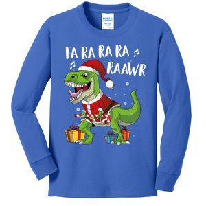 Fa Ra Ra Ra Ra Rawr Santa Dinosaur T Rex Funny Christmas Gift Kids Long Sleeve Shirt