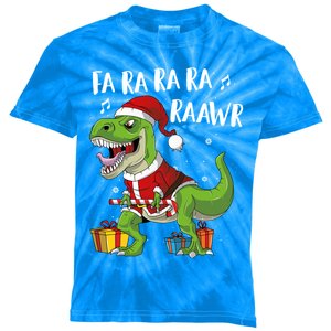 Fa Ra Ra Ra Ra Rawr Santa Dinosaur T Rex Funny Christmas Gift Kids Tie-Dye T-Shirt