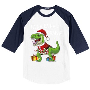 Fa Ra Ra Ra Ra Rawr Santa Dinosaur T Rex Funny Christmas Gift Baseball Sleeve Shirt