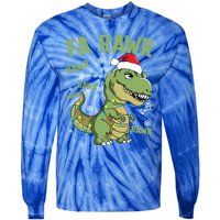 Fa Ra Ra Rawr Santa Hat T Rex Dinosaur Family Christmas Gift Tie-Dye Long Sleeve Shirt