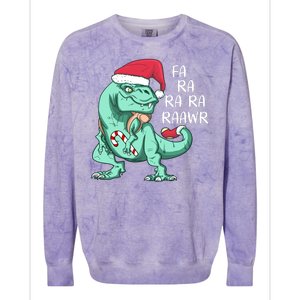 Fa Ra Ra Ra Raawr Christmas T Rex Dinosaur Colorblast Crewneck Sweatshirt