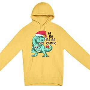 Fa Ra Ra Ra Raawr Christmas T Rex Dinosaur Premium Pullover Hoodie