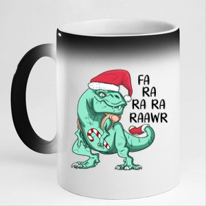 Fa Ra Ra Ra Raawr Christmas T Rex Dinosaur 11oz Black Color Changing Mug