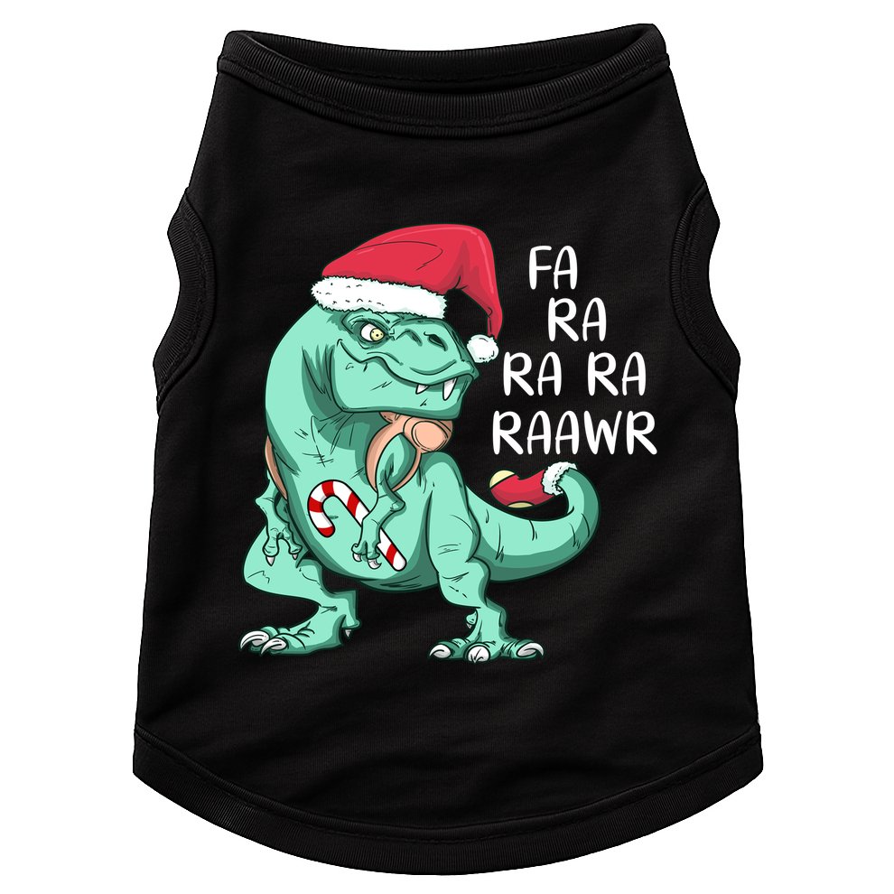 Fa Ra Ra Ra Raawr Christmas T Rex Dinosaur Doggie Tank