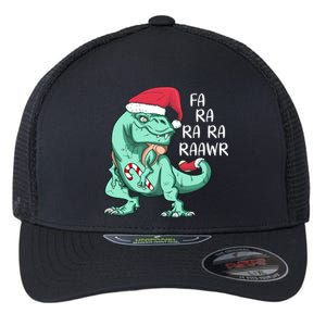 Fa Ra Ra Ra Raawr Christmas T Rex Dinosaur Flexfit Unipanel Trucker Cap