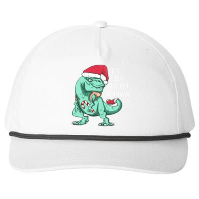 Fa Ra Ra Ra Raawr Christmas T Rex Dinosaur Snapback Five-Panel Rope Hat