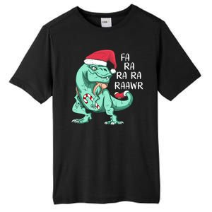 Fa Ra Ra Ra Raawr Christmas T Rex Dinosaur Tall Fusion ChromaSoft Performance T-Shirt