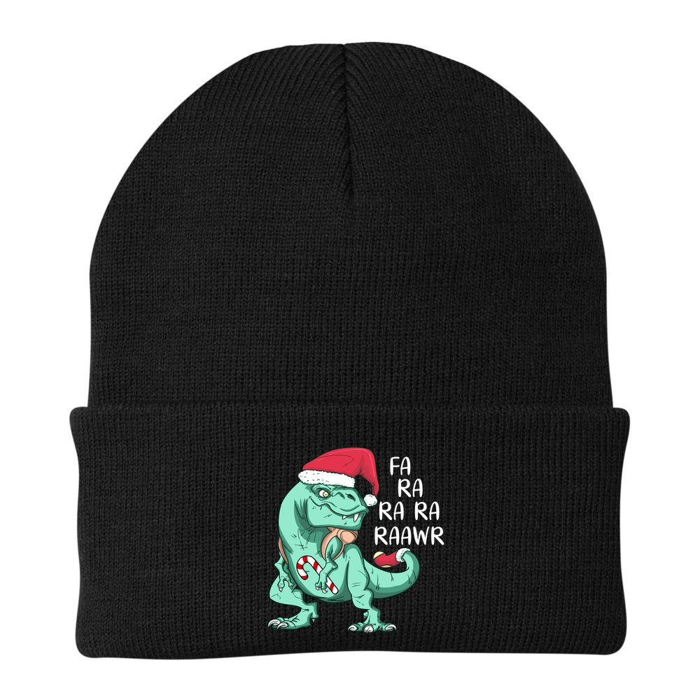 Fa Ra Ra Ra Raawr Christmas T Rex Dinosaur Beanie