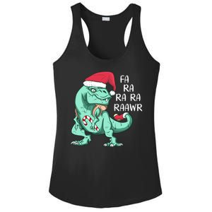 Fa Ra Ra Ra Raawr Christmas T Rex Dinosaur Ladies PosiCharge Competitor Racerback Tank