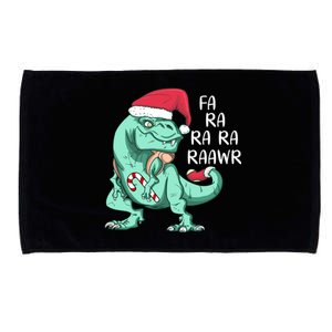 Fa Ra Ra Ra Raawr Christmas T Rex Dinosaur Microfiber Hand Towel