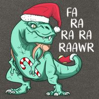 Fa Ra Ra Ra Raawr Christmas T Rex Dinosaur Cotton Canvas Backpack