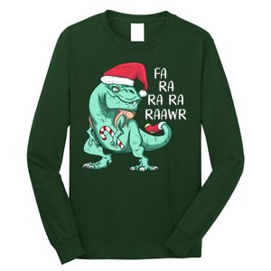 Fa Ra Ra Ra Raawr Christmas T Rex Dinosaur Long Sleeve Shirt