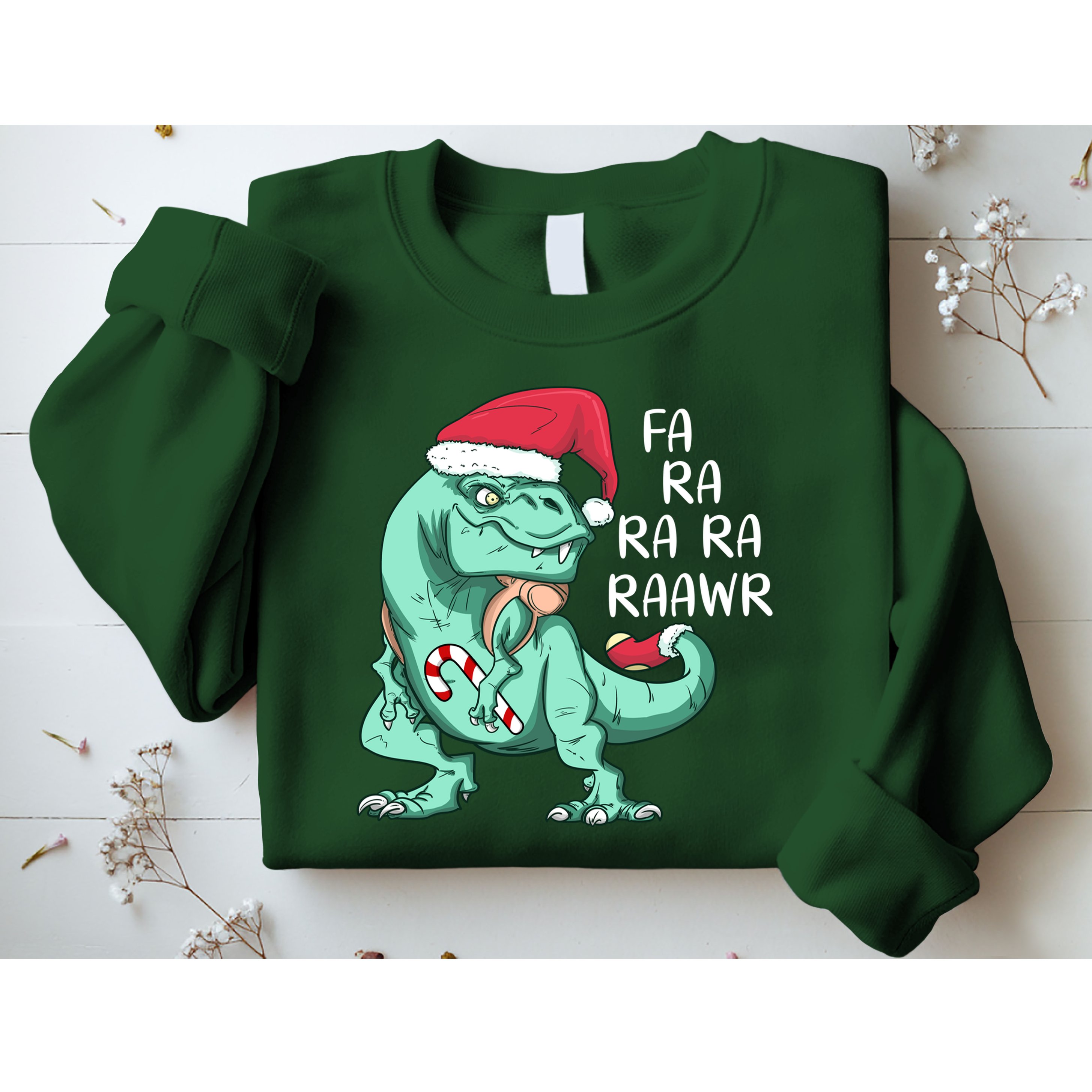 Fa Ra Ra Ra Raawr Christmas T Rex Dinosaur Sweatshirt