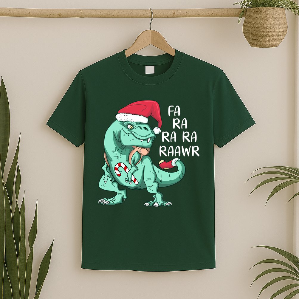 Fa Ra Ra Ra Raawr Christmas T Rex Dinosaur T-Shirt