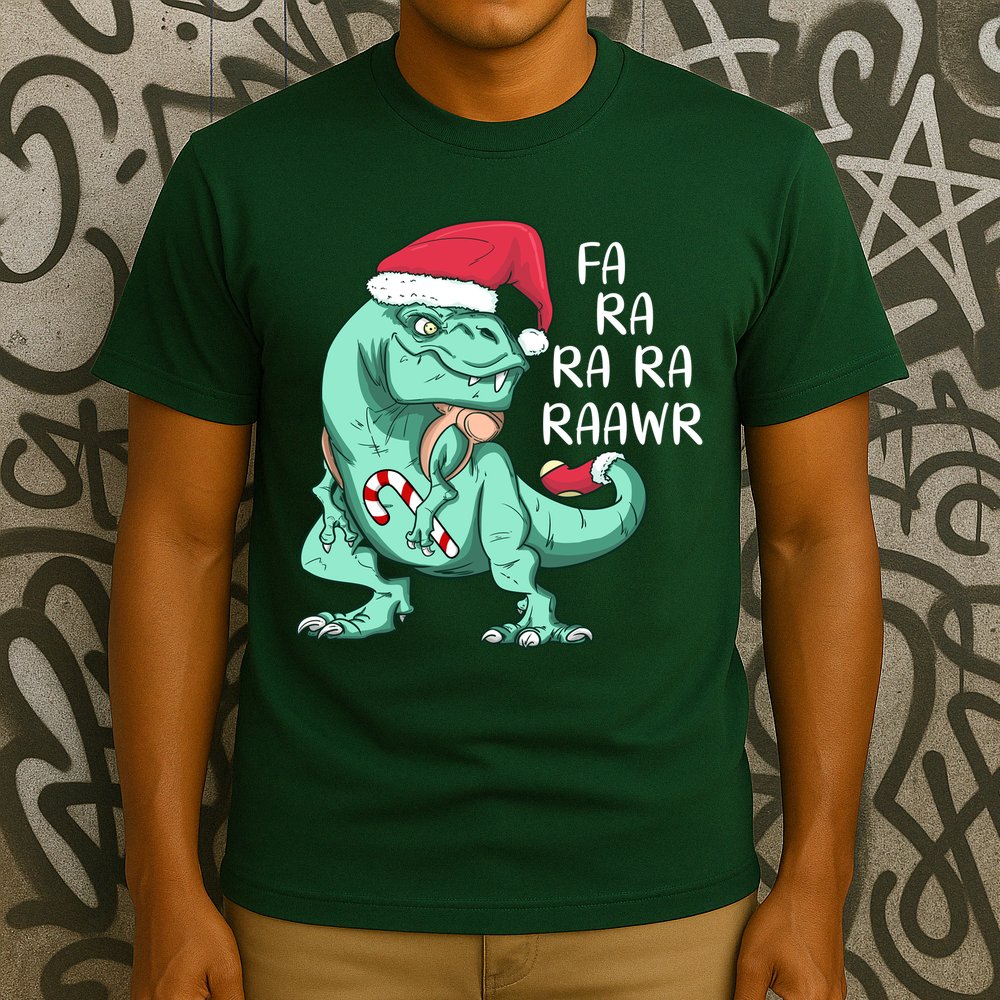 Fa Ra Ra Ra Raawr Christmas T Rex Dinosaur T-Shirt