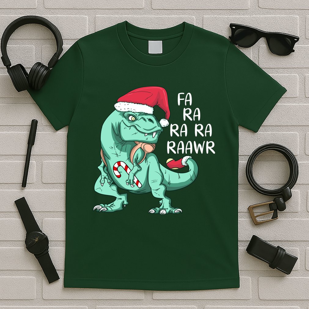 Fa Ra Ra Ra Raawr Christmas T Rex Dinosaur T-Shirt