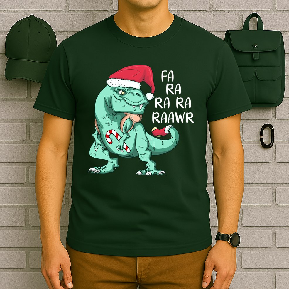 Fa Ra Ra Ra Raawr Christmas T Rex Dinosaur T-Shirt