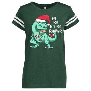 Fa Ra Ra Ra Raawr Christmas T Rex Dinosaur Enza Ladies Jersey Football T-Shirt