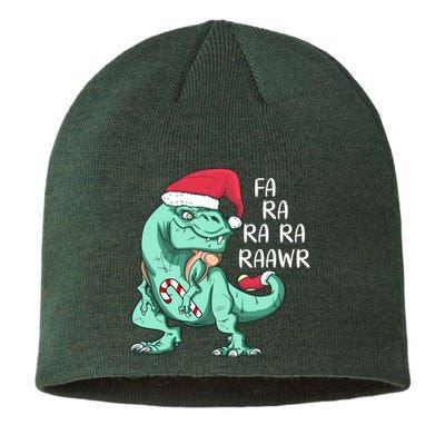 Fa Ra Ra Ra Raawr Christmas T Rex Dinosaur Sustainable Beanie