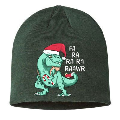 Fa Ra Ra Ra Raawr Christmas T Rex Dinosaur Sustainable Beanie