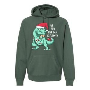 Fa Ra Ra Ra Raawr Christmas T Rex Dinosaur Premium Hoodie