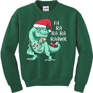 Fa Ra Ra Ra Raawr Christmas T Rex Dinosaur Kids Sweatshirt