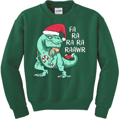 Fa Ra Ra Ra Raawr Christmas T Rex Dinosaur Kids Sweatshirt