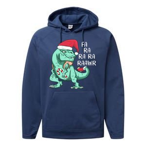 Fa Ra Ra Ra Raawr Christmas T Rex Dinosaur Performance Fleece Hoodie