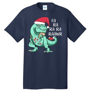 Fa Ra Ra Ra Raawr Christmas T Rex Dinosaur Tall T-Shirt