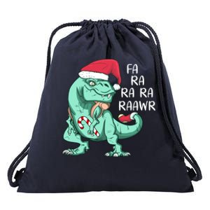 Fa Ra Ra Ra Raawr Christmas T Rex Dinosaur Drawstring Bag