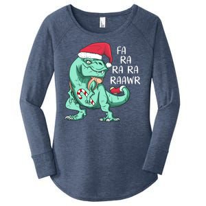 Fa Ra Ra Ra Raawr Christmas T Rex Dinosaur Women's Perfect Tri Tunic Long Sleeve Shirt