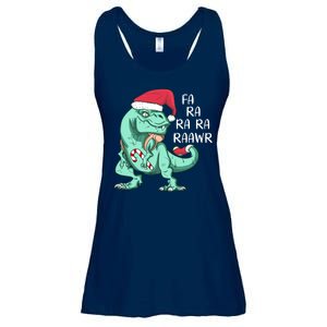 Fa Ra Ra Ra Raawr Christmas T Rex Dinosaur Ladies Essential Flowy Tank