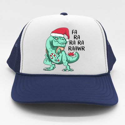 Fa Ra Ra Ra Raawr Christmas T Rex Dinosaur Trucker Hat