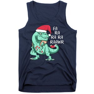 Fa Ra Ra Ra Raawr Christmas T Rex Dinosaur Tank Top