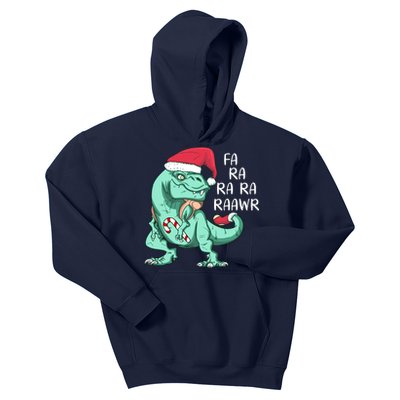 Fa Ra Ra Ra Raawr Christmas T Rex Dinosaur Kids Hoodie