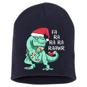 Fa Ra Ra Ra Raawr Christmas T Rex Dinosaur Short Acrylic Beanie