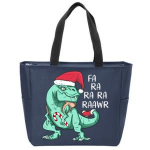 Fa Ra Ra Ra Raawr Christmas T Rex Dinosaur Zip Tote Bag