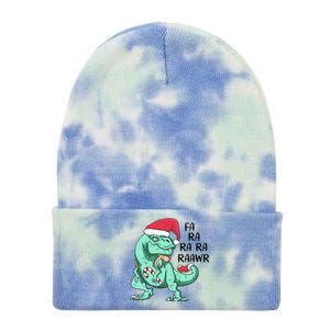 Fa Ra Ra Ra Raawr Christmas T Rex Dinosaur Tie Dye 12in Knit Beanie