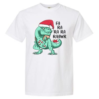 Fa Ra Ra Ra Raawr Christmas T Rex Dinosaur Garment-Dyed Heavyweight T-Shirt