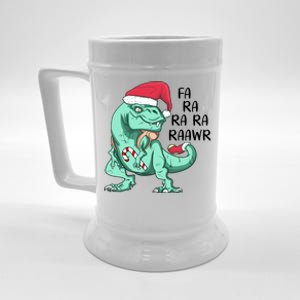 Fa Ra Ra Ra Raawr Christmas T Rex Dinosaur Beer Stein