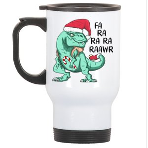 Fa Ra Ra Ra Raawr Christmas T Rex Dinosaur Stainless Steel Travel Mug