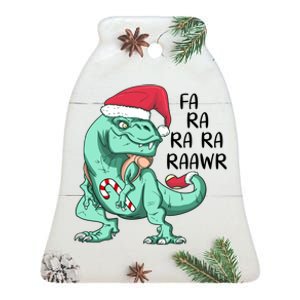 Fa Ra Ra Ra Raawr Christmas T Rex Dinosaur Ceramic Bell Ornament